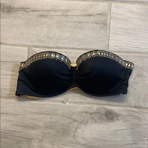 Victoria’s Secret bling black cupped bikini top